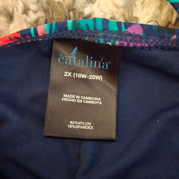 Catalina 2X Floral Halter One-Piece Swimsuit - Tummy Control - Picture 3 of 3